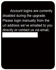 
        Account logins are currently disabled during the upgrade. Please login manually from the url address we’ve emailed to you directly or contact us via email, login@payenforce.com. 




